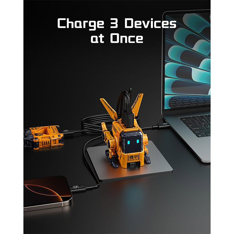 خرید شارژر GravaStar Alpha65 - دارای دو شاخه و سه شاخه - نسخه War Damaged Yellow